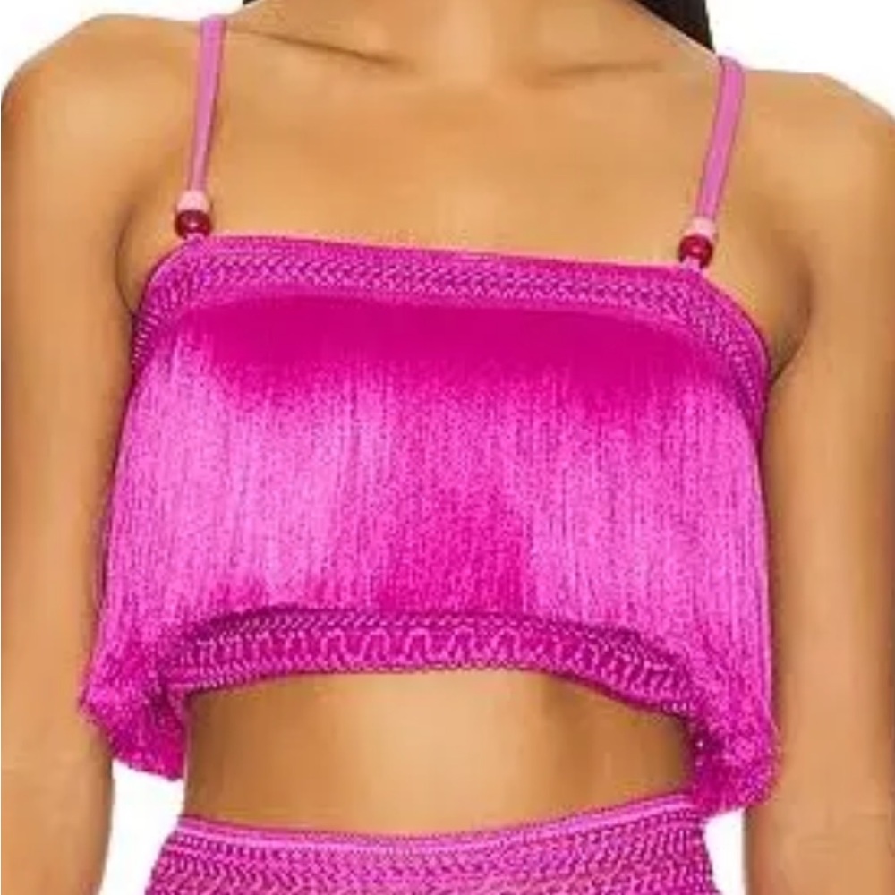 PatBo Sleeveless Fringe Cropped Women Top NWT